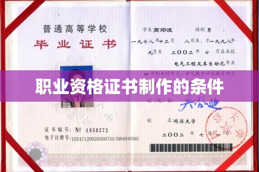 嘉兴职业资格证书制作的条件