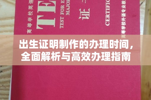 嘉兴出生证明制作的办理时间，全面解析与高效办理指南