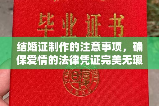 嘉兴结婚证制作的注意事项，确保爱情的法律凭证完美无瑕