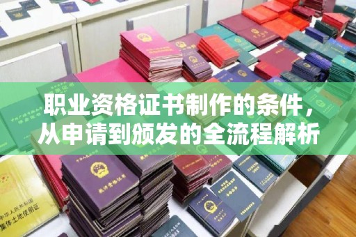 嘉兴职业资格证书制作的条件，从申请到颁发的全流程解析